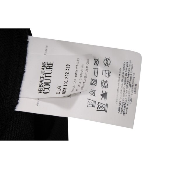 Versace Jeans Couture Mens Logo Hoodie Size Medium Black Gold Cotton Pullover - Picture 6 of 8